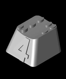 keyboard caps - braille number 4stl 3d print model - Mito3D