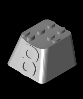 keyboard caps - braille number 8 jex7 3d print model - Mito3D
