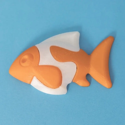 kid's jigsaw clown fish - 3d by on thangs clownfish fishes puzzle puzzles jig animal animals easy childrens children's kids young simple nemo 3d print model - Mito3D