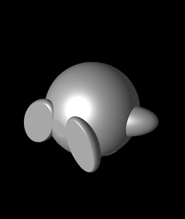 kirby - supports body 3d print model - Mito3D