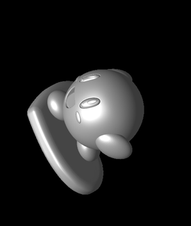 kirby - surfing heart 3d print model - Mito3D