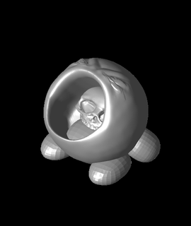 Kirby cráneo demostración 3d modelo centrado artesanía gracias 3d print model - Mito3D
