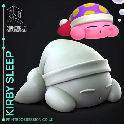 kirby dormir aventure ventilateur art 3d by obsession imprimée jeux ordinateur vidéo super fracasser bros recherché fanart anime manga jouet train noël 3d print model - Mito3D
