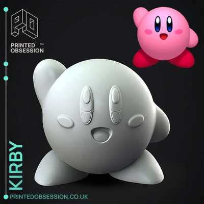 kirby wave - kirby's adventure fan art 3d by printedobsession on thangs games computer & video head kirbys super smash bros anime manga fanart toy model game 3d print model - Mito3D