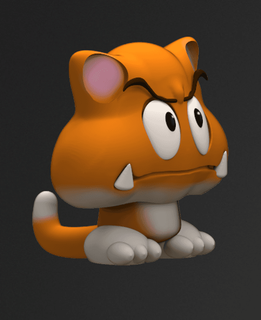 kitty cat goomba - oddity 3d print model - Mito3D