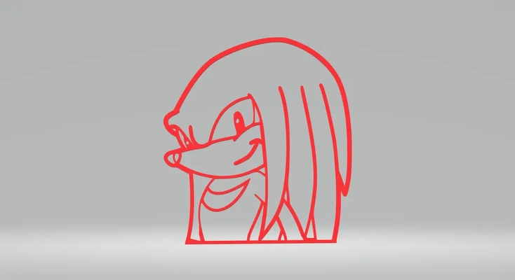 knuckles cartoon game 2d artstl - 3d by coruja on thangs 3d print model - Mito3D