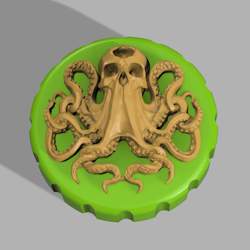 kraken - stash jar lid kcwarthog 3D print model - Mito3D