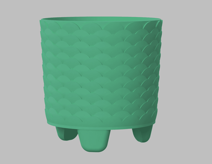 large stylish plant pot - semicircles kwerkshop 3d print model - Mito3D