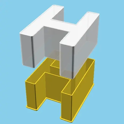 latin capital letter h nestable box v1 - 3d by ppac on thangs 3d print model - Mito3D