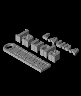 lauda keyring block lettersstl 3d print model - Mito3D
