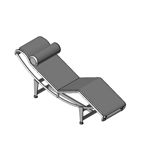 le corbusier chaise lounge 3d model fedemergent thangs 3D print model - Mito3D