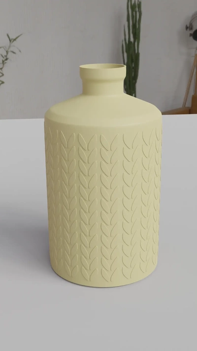 leaf vase - 3d by kwerkshop on thangs plant flower bottle design house home style pattern 3d print model - Mito3D