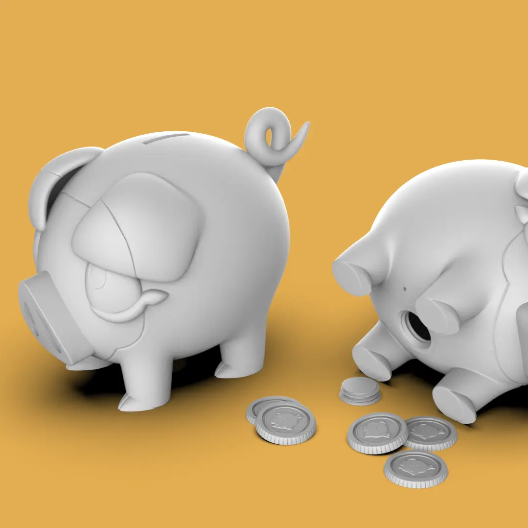 lechonk pok mon piggy bank - 3d by chelscct chelseycreatesthings on thangs pokemon pig cute coin holder video game scarlet violet gen 9 generation 3D print model - Mito3D