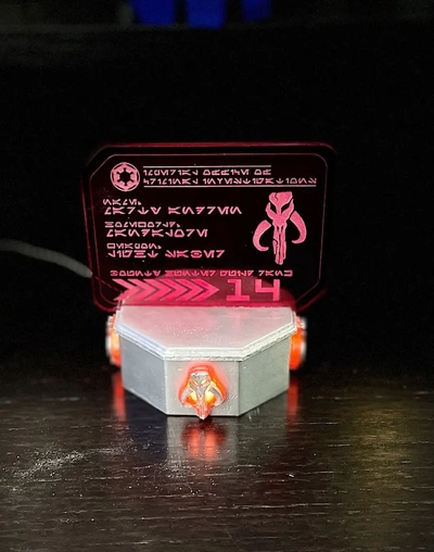 led display stand acrylic star wars id cards - 3d by maandren on thangs 3d print model - Mito3D