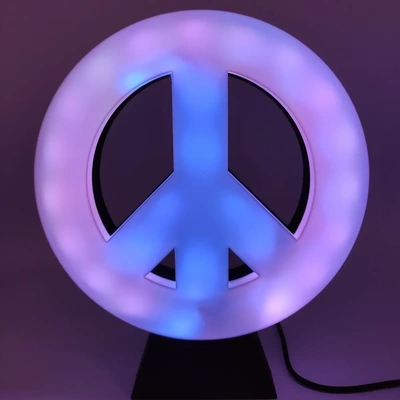 led peace lamp - 3d by sparks3dit on thangs home & garden furnishings lamps lighting ledlight light 3d print model - Mito3D