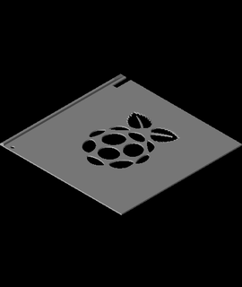 izquierda tapa frambuesa pi logo separar 3d modelo gracias 3d print model - Mito3D