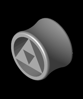 legend zelda triforce ear tunnel 3d print model - Mito3D