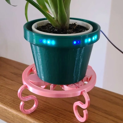 light up flower pot led strips - 3d by makers mashup on thangs planter flowers decor home garden 3d print model - Mito3D