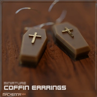 lil' coffin earrings - 3d by machenna56k on thangs 3d print model - Mito3D