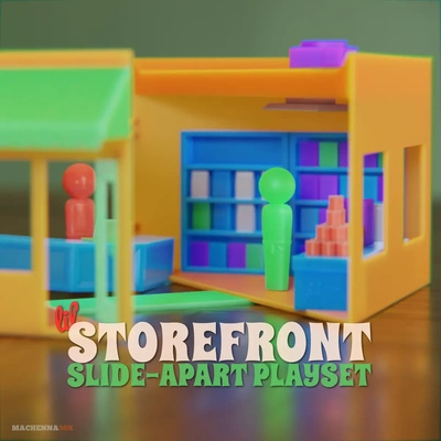 lil' storefront slide-apart playset - 3d by machenna56k on thangs 3d print model - Mito3D
