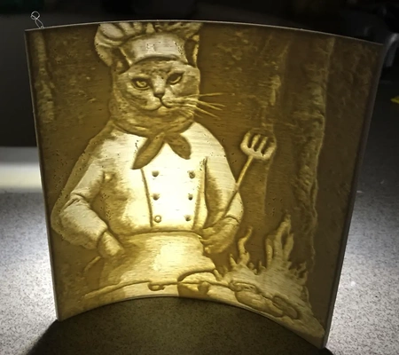litofano of gato cozinhar 3d by brian grossmiller on 3d print model - Mito3D