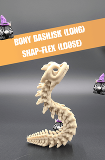 long bony basilisk - articulated snap-flex fidget loose joints mimetics 3d print model - Mito3D