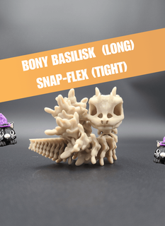 long bony basilisk - articulated snap-flex fidget tight joints mimetics 3d print model - Mito3D