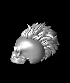 mohawk punk cráneo letras entretenimiento 3d print model - Mito3D