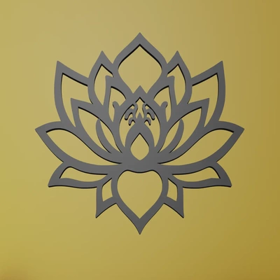 lotus flower single piece artwork - 3d by ri0m0 on thangs 3d print model - Mito3D