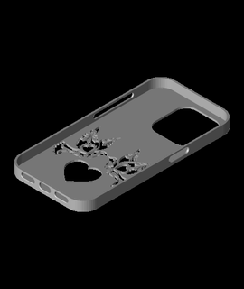 amor aves caso funda iphone 14 Pro yurokos dispositivos 3d print model - Mito3D