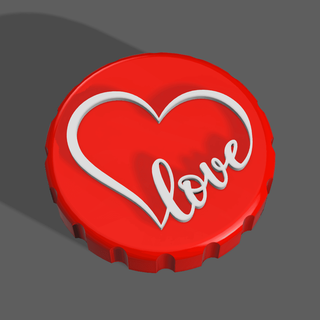 love heart - stash jar lid -   kcwarthog  3d print model - Mito3D