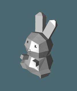 low poly bunny character - gareth7562 3d print model - Mito3D