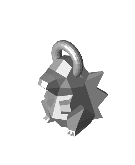 faible poly cyndaquil porte clésstl monmanraptor 3D print model - Mito3D