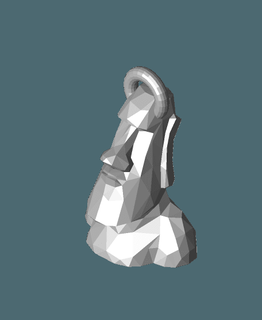 düşük poli Moai anahtarlık manraptorum 3d print model - Mito3D