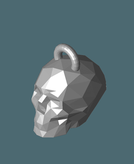 low poly skull keychainstl - mymanraptor 3d print model - Mito3D