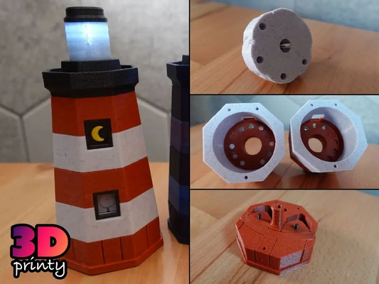 lunar lighthouse puzzle box - improved 3d by 3dprinty on thangs 3d print model - Mito3D