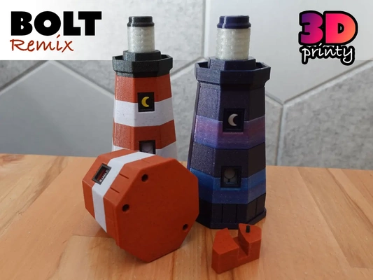 lunar lighthouse puzzle box bolt version - 3d by 3dprinty on thangs 3d print model - Mito3D