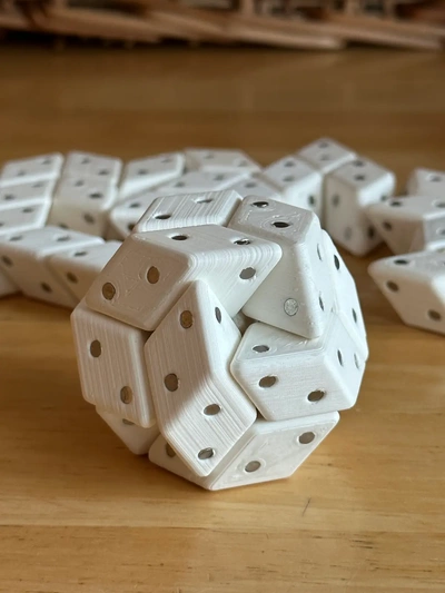 magnético paralelepípedo blocos 3d by coisas davemakes on romboedro octeto treliça octaedro tetraedro revestimento mosaico isotrópico vetor matriz causa engenharia construção brinquedo lego cuboctoedro tetrahedral octahedral favo mel matemática arte 3d print model - Mito3D