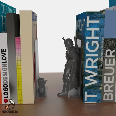 mandalorian & baby yoda bookends - 3d by frikarte3d on thangs arts entertainment movies output device grogu books star wars 3d print model - Mito3D