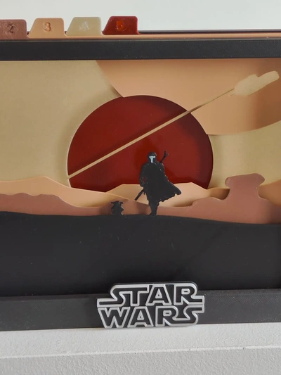 mandalorian shadow box a - 3d by thecraftymaker on thangs arts & entertainment movies star wars baby yoda grogu silhouette 3d print model - Mito3D