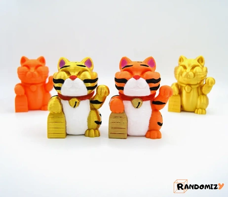 maneki tora chanceux tigre 3d by aléatoire 3d print model - Mito3D