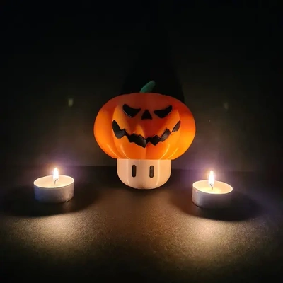 mario mushroom pumpkin stash container - 3d by prints gifts on thangs 3d print model - Mito3D
