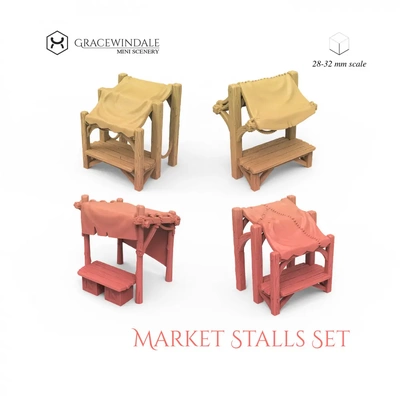 market stalls set - 3d by gracewindale on thangs 3d print model - Mito3D