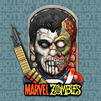 marvel zombies punisher - 3d by gioteya designs on thangs 3d print model - Mito3D