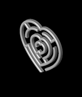 maze heart pendentif petgreen 3d print model - Mito3D
