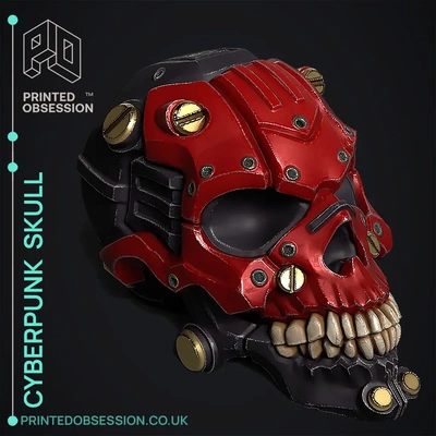 mech cranio cyberpunk decorazione 3d by ossessione stampata on grazie teschi cyber punk anatomia stampa in posto guerre stellari lego drago 3d print model - Mito3D