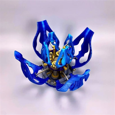 mechnolia 3d by cbobo2uco teşekkürler dişli sanat heykel mekanik çiçek kinetik 3d print model - Mito3D