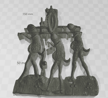 Ortaçağa ait falli vulva rozet ada işareti 3d print model - Mito3D