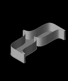 moyen gauche frisé support ornement 3d print model - Mito3D