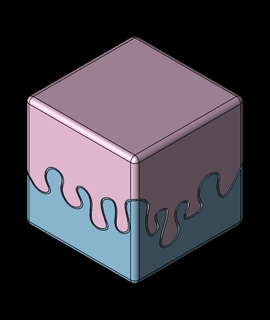 Derretendo cubo presente caixa enigma 3d modelo 3d print model - Mito3D